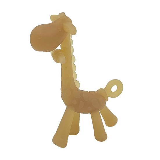 yangyizhi Baby Giraffe Teether, Silicone Chewing Toy for Soothing Gums, Anti-Choking Guard, Food Grade BPA-free Teething Relief Infants