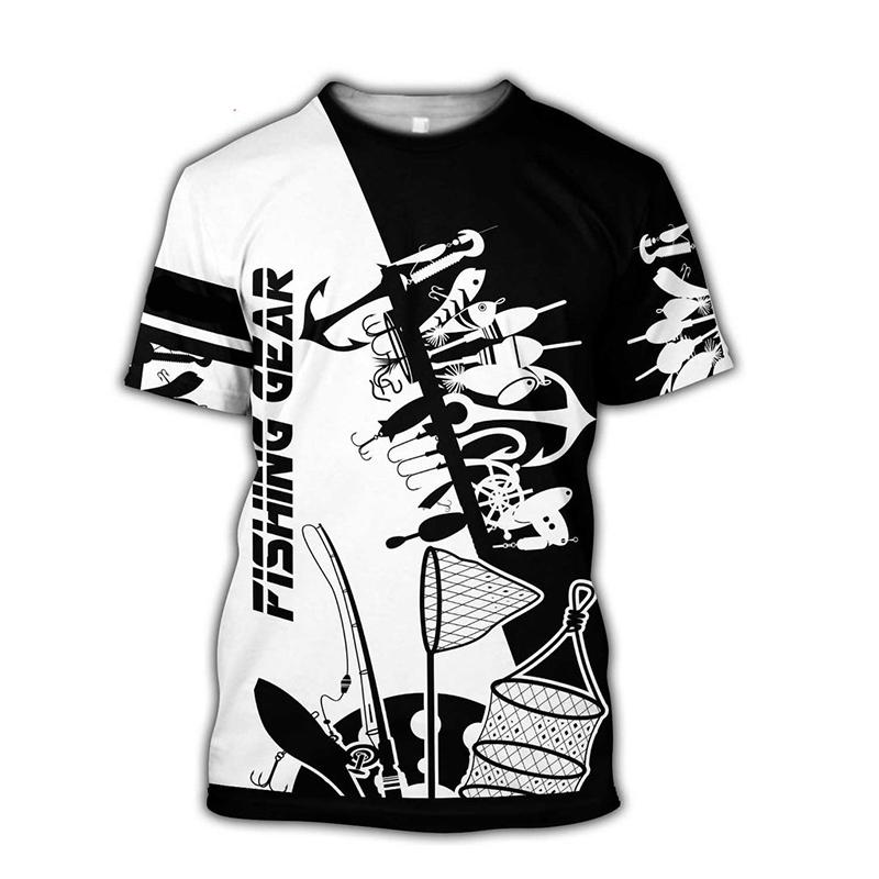 Мужские футболки для мужчин, летние топы с 3D принтом и графикой для рыбалки, модные повседневные футболки большого размера с короткими рукавами Camisetas