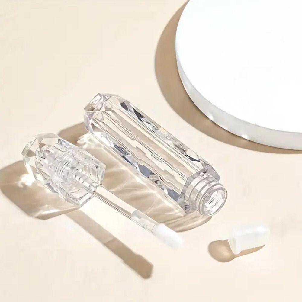 Прозрачный тюбик для блеска для губ Пластиковый косметический контейнер Геометрическая помада Пустой тюбик Инструмент для макияжа