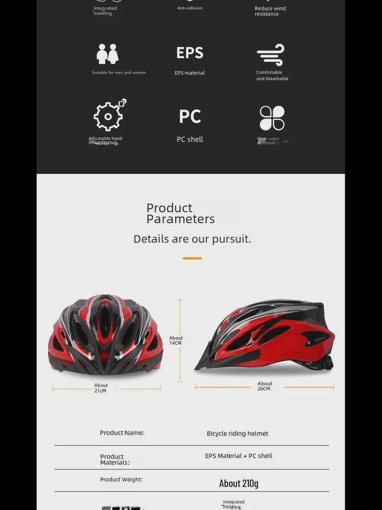 Ultra-Light Unisex Mountain Bike Helmet