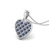 Blue Sapphire Heart Pendant - 925 Sterling Silver