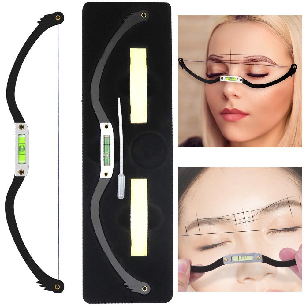 Металлическая линейка для микроблейдинга бровей, картографирование, позиционирование, полуперманентная линия, горизонтальная линейка для бровей, принадлежности для татуировки