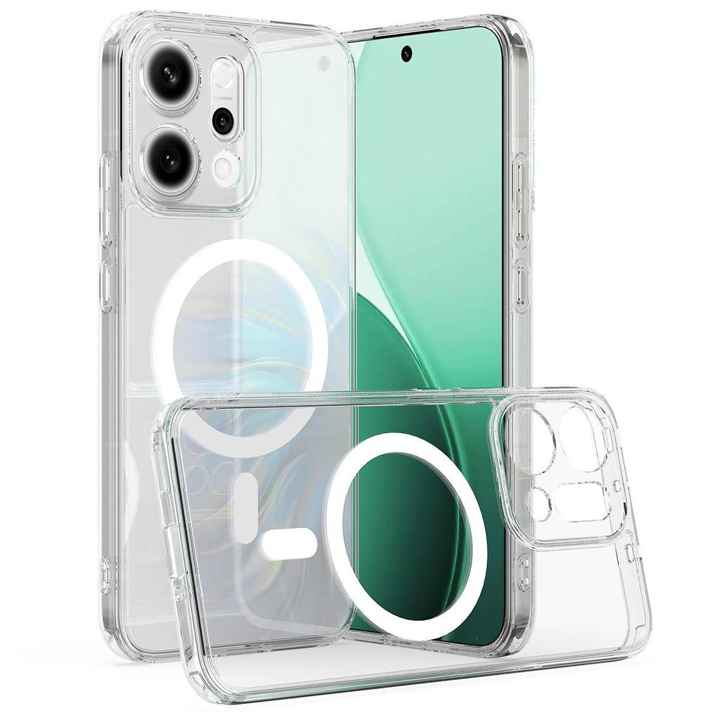 Прозрачный магнитный акриловый противоударный чехол для OPPO Reno 14 Pro 5G International