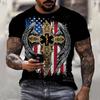 Flag Warrior Paladin Summer Fashion Men's T-Shirt Casual 3D Printing Men's Street Top Short Sleeve