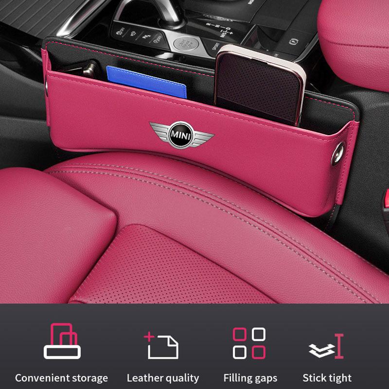 Car Seat Organizer Suede Leather Crevice Storage Box Car Accessories for MINI JCW COUPE CLUBMAN CABRIO COOPER