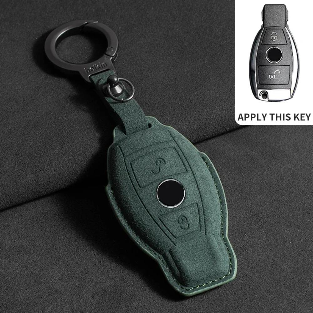 Suede Leather Car Key Case for Mercedes Benz E Class W213 W205 E200 E260 E300 E320 AMG CLA 2019 2020 Remote Fob Shell Case