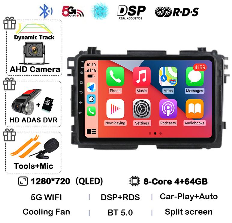 Android 14 Carplay Auto Car Radio For Honda HR-V HRV XRV Vezel 2013 - 2019 2Din GPS Multimedia Video Player Stereo 360 Camera 4G