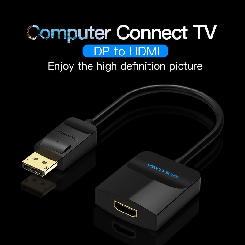 Vention Displayport To HDMI Adapter DP To HDMI Converter Displayport HDMI Adapter DP Male To HDMI Female For Projector TV 1080P