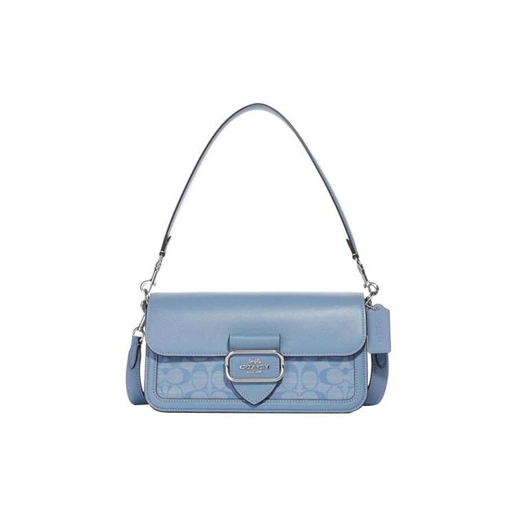 New COACH Morgan Cow Leather With Textile Shoulder Bag Handbags Shoulder Bags Women's Light Blue CH137-SVM6A