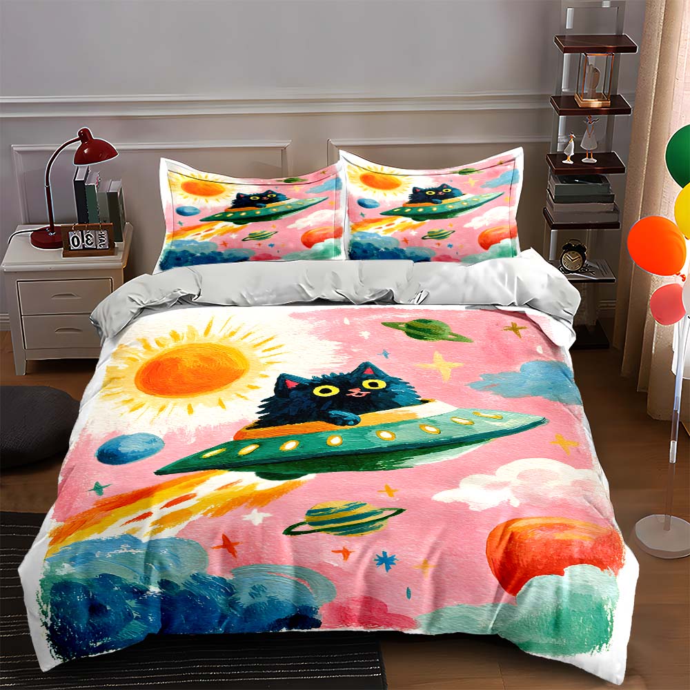 Bright, cosmic, playful. Bedding Duvet cover sets Duvet covers Pillowcases gifts (1 * Duvet Cover 2 * Pillowcases, without duvet insert)