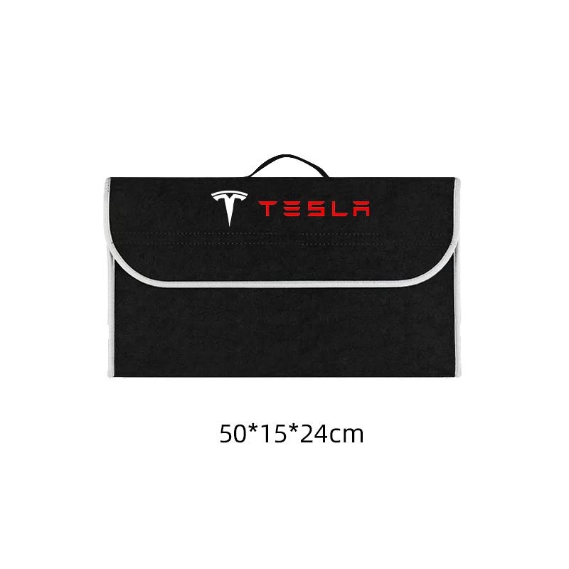 PAJL2 Car Soft Felt Storage Bag Organizer Cars Foldable Trunk Bag For Tesla model 3 model Y Car Stickers