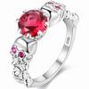 Fashion Retro Color Separation The Skull Head Inlaid Colorful Zircon Platinum Ring