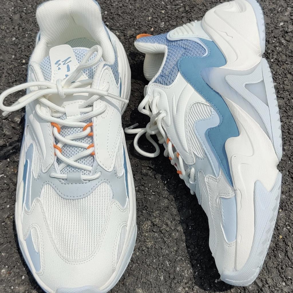 Anta Walker 3.0 Ткань Синтетическая кожа Спортивные амортизирующие Нескользящие Износостойкие Низкие Повседневные Туфли Мужские Повседневные Туфли Белый Синий 112238881-5