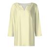 Women's T Shirt Tee Print Button 3/4 Sleeve Daily Weekend Fashion Basic V- Neck Regular Top