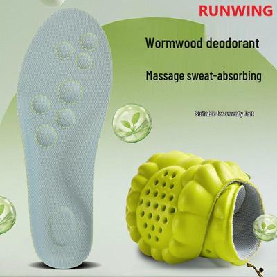 Дезодорирующая дышащая спортивная стелька с полынью: Влагопоглощающие, Массажная мягкая подошва, для комфорта при длительном стоянии, Унисекс.