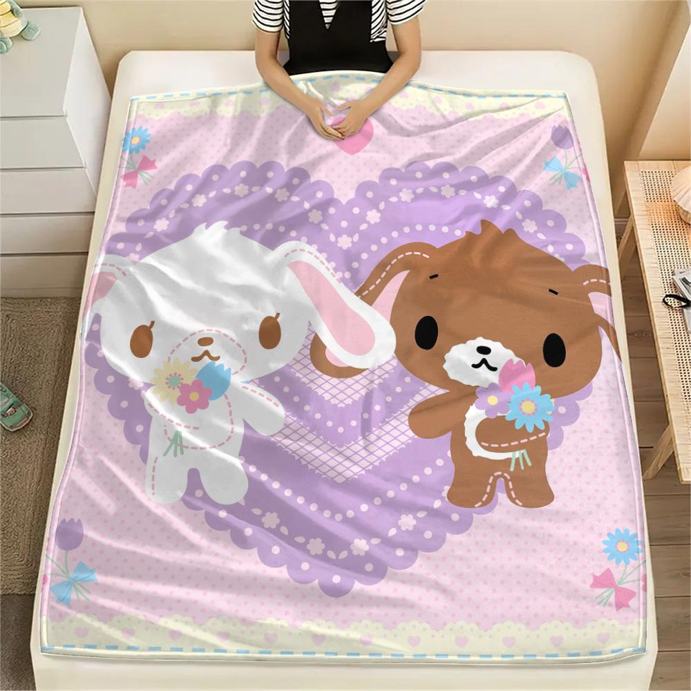 Honey Bonnie Print Flannel Blanket, High quality Comfortable for All Seasons, Home Decor, Warmth and Comfort