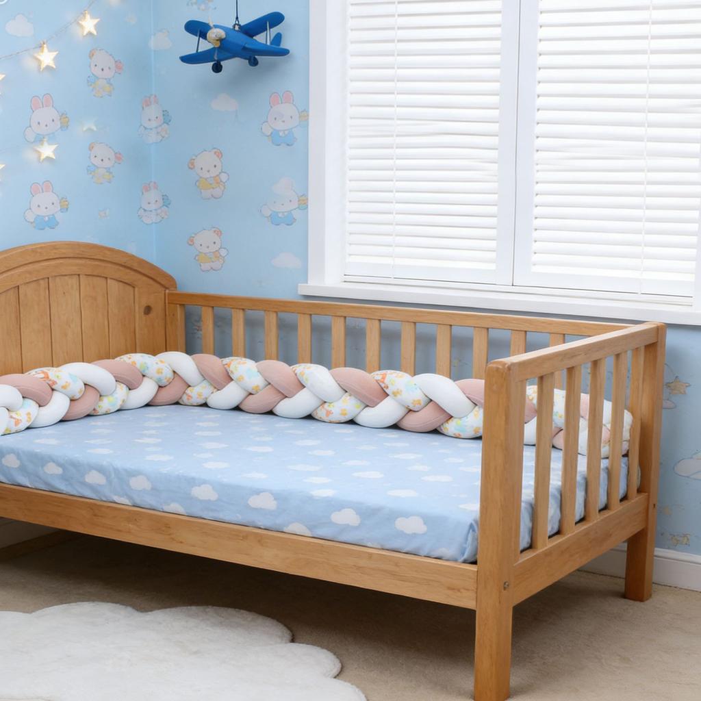 Cartoon Baby Bed Snake Pillow Crib Protector Bed Braid Knot Cushion for Infant Kids 3 Shares Toddler Baby Bed Bumpers