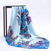 Fashion Hijab Scarf For Women Print Silk Satin Hair Scarfs Kerchief 90*90cm Square Neckerchief Headband Scarves For Ladies