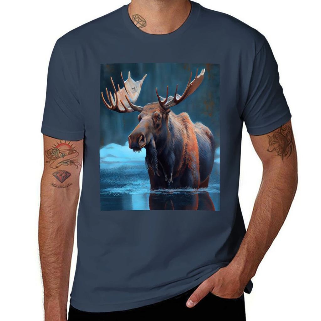 Arctic Moose - Oil Paint T-Shirt t shirt personalised cotton t shirt pack funny t shirts dark humor T-Shirt
