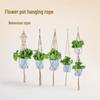 Bohemian Jute Rope Hanging Flower Pot Net Pocket for Balcony Plant Display