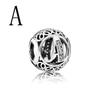 New 925 Sterling Silver 26 A -Z Floral Charm Beads Charm Bracelet Diy Women 'S Jewelry Accessory