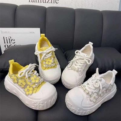 Уродливые милые туфли на платформе маффин с большой головой, женские сетчатые дышащие универсальные туфли для спорта и отдыха с увеличением роста