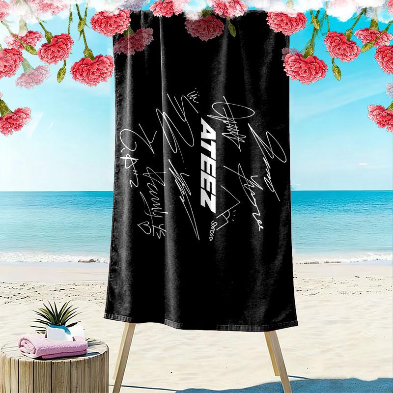 ATEEZ Print Beach Towel, Large Soft Quick Dry Towel for Beach Camping Swimming