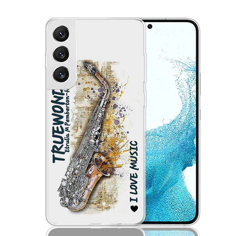 Music Saxophone Instrument Phone Case For Samsung Galaxy S26 S25 Edge S24 S23 FE S22 Ultra S21 Plus S20 + Fundas Cover Coque Gal