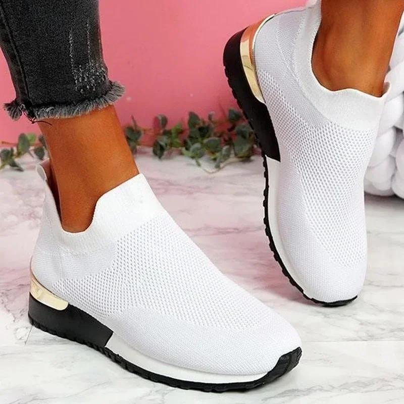 Новые женские кроссовки Slip-on для женщин, повседневные, спортивные, женские, осень 2024, белые кроссовки, женские, вулканизированные туфли