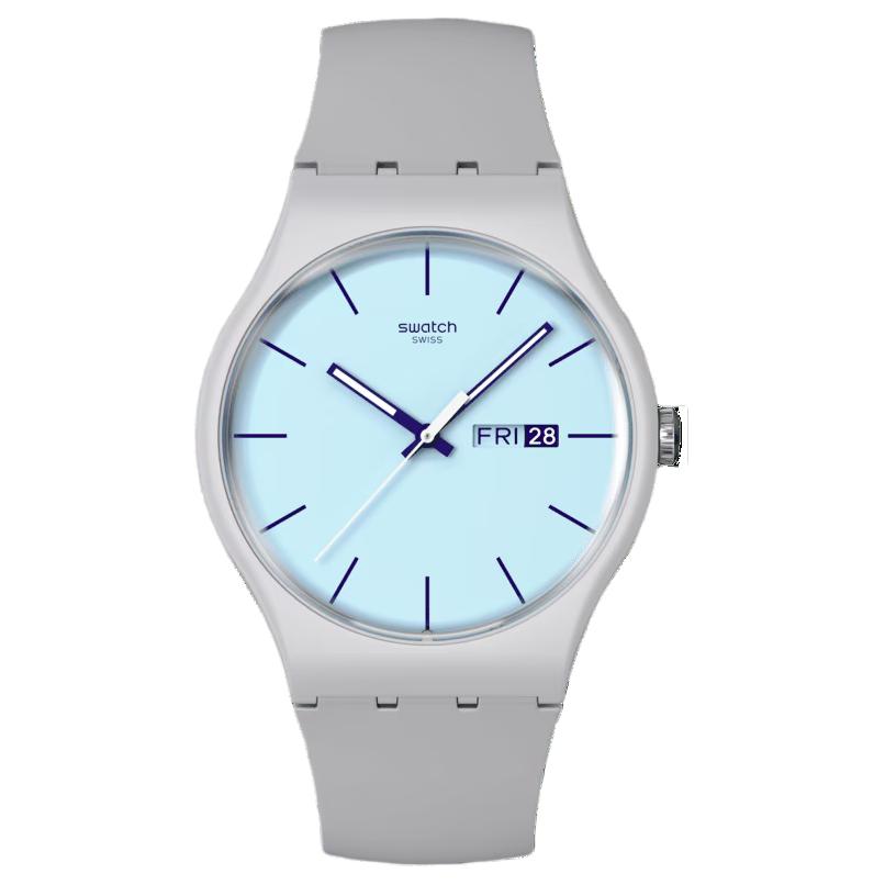 Swatch Серия ORIGINALS кварцевый механизм 30 метров водонепроницаемые унисекс швейцарские часы 41 мм синий циферблат корпус из биоисточника силиконовый ремешок SO29M702