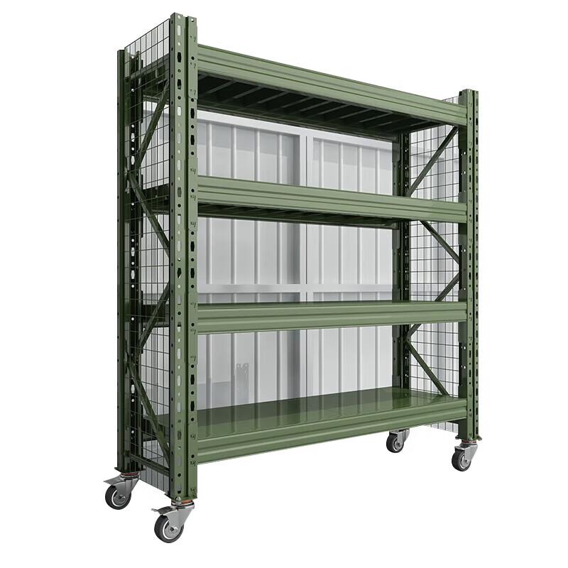 ShangXiong Heavy-Duty Mobile Storage Rack, Military Green