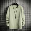 Men's Long-sleeved T-shirt Spring and Autumn New Autumn Clothes Autumn Clothes Tops Loose Solid Color