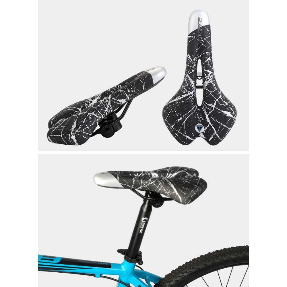 PU Leather MTB Seat Gel Filled Mountain Road Bike Seat Soft Bicycle Saddle