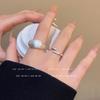 Korean Silver Brushed Open Ring for Women - Niche Cold Style 2025 Jewelry