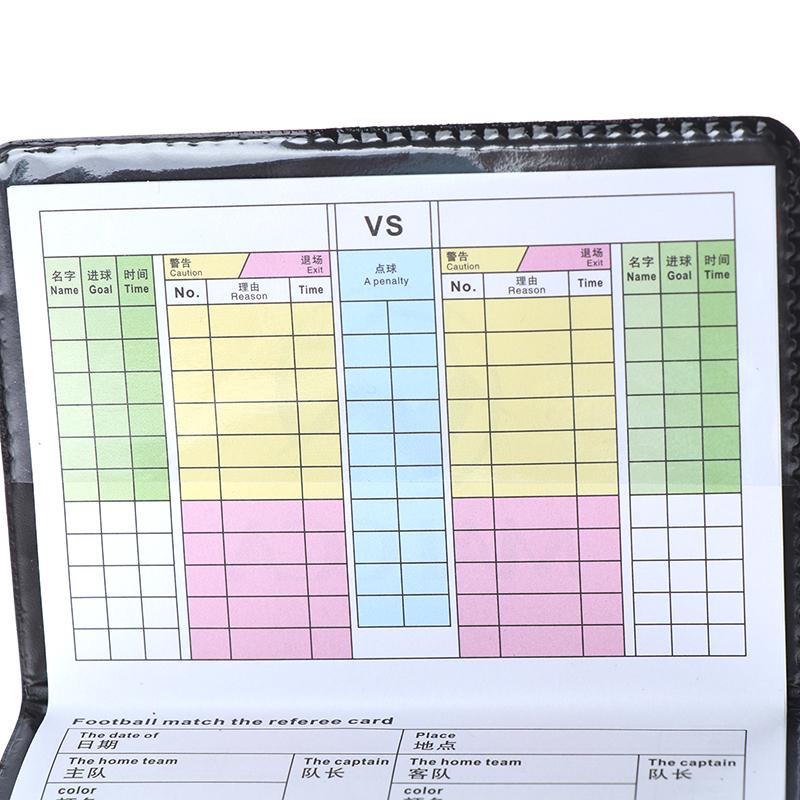 Рефери по футболу, инструмент для записи красной желтой карточки с кожаным чехлом и ручкой