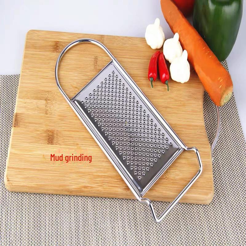 Многоцелевая терка из нержавеющей стали с большими и маленькими отверстиями, пластиковой ручкой — идеально подходит для моркови, дынь, фруктов и многого другого.