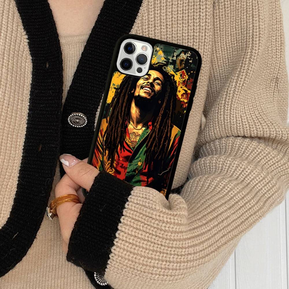 Singer B-Bob M-Marleys Phone Case For IPhone 16 Pro Max 15 14 Plus 14 13 12 11 17 PC+TPU Cases Back Cover