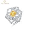 Gica Gem 9525 Sterling Silver New Ring Flower Shape Elegant Luxury Ring For Women Fine Concise Chic High Grade Jewelry Gift
