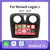 Android 14 Автомобильное радио для Renault Logan 2 2012 - 2019 Sandero 2 2014 - 2019 Мультимедиа Навигация Carplay Авто Головное устройство NO 2 Din