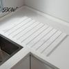 Fast Drying Kitchen Accessories Diatomaceous Dish Mat, Collapsible Absorbent Drain Pad, Large Capacity Rack Heat Resistant Multipurpose for Countertop