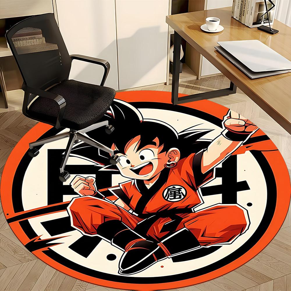 1pcGoku Saiyan Office Round Area Rug, Indoor Mat Suitable For Office,Bedroom Living Room Home Decor, Room Deco a0928177
