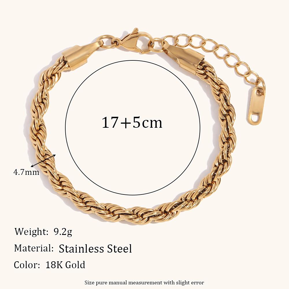 La. Muses Fried Dough Twists Chain Figaro Chain Stainless Steel Women's Bracelet Fashion Waterproof Jewelry Gifts
