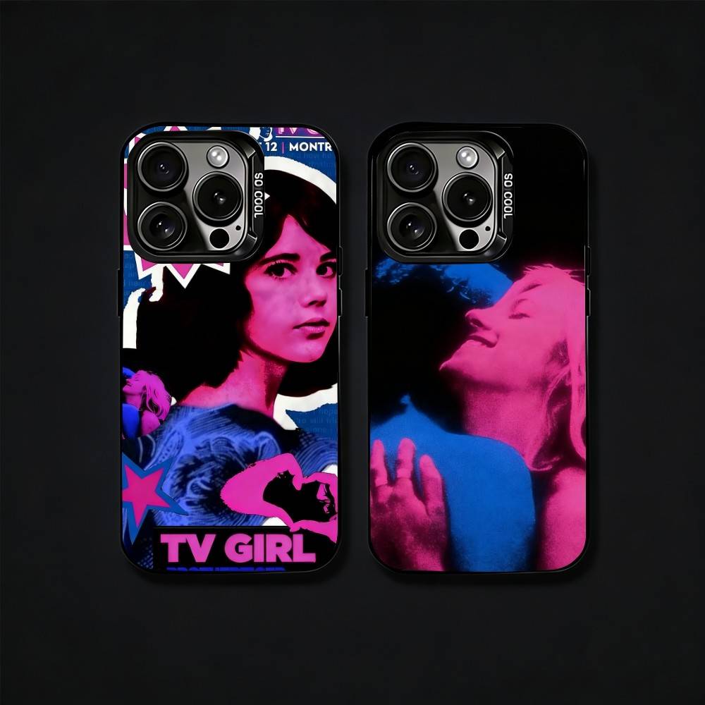 T-TV Girl Album Phone Case For iPhone17, 16,15,14,13,12 Pro Max Black Candy Matte Shockproof Cover