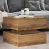 Coffee Table with LED Lighting, Artisian Oak, 50x50x40 Cm