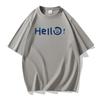 8 цветов Hello мужская хлопковая футболка с короткими рукавами большого размера свободная футболка