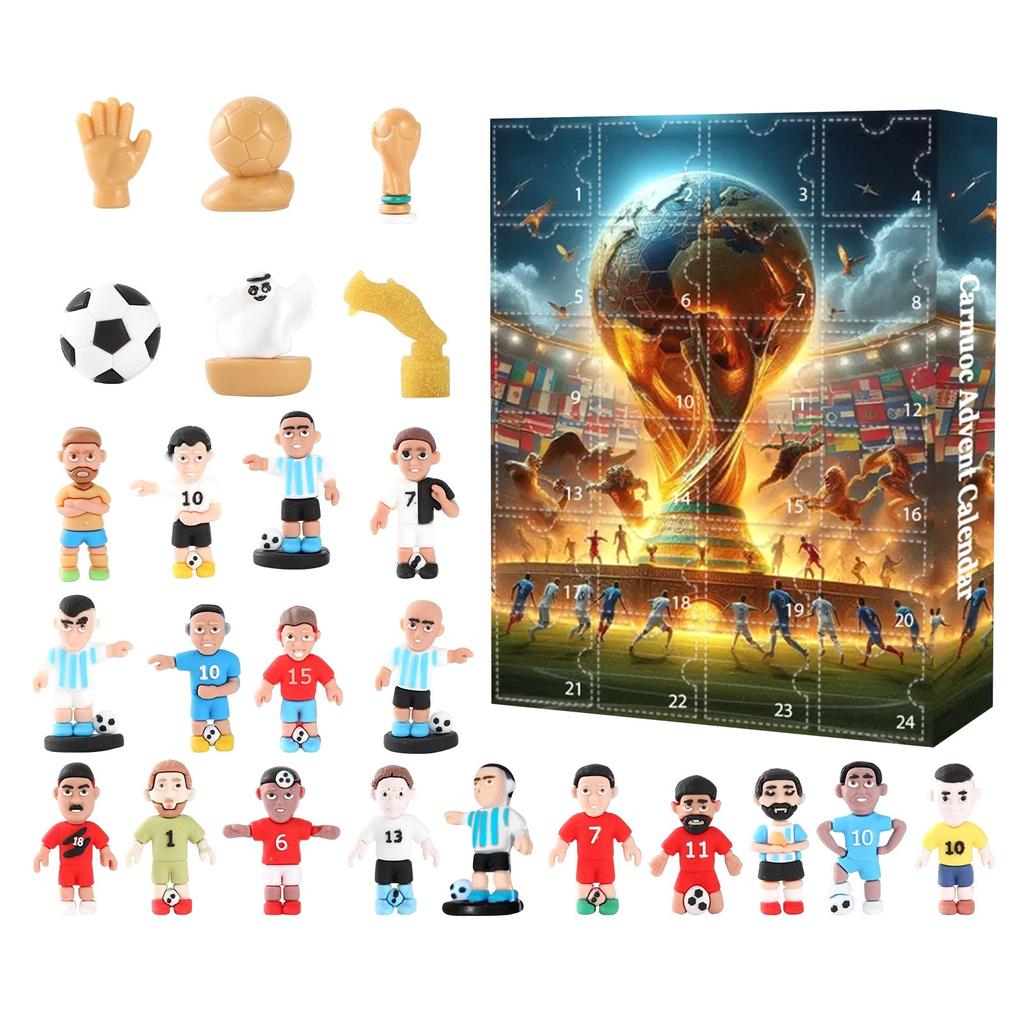 2024 Countdown Advent Calendar Soccer Kit, 24 Days Building Advent Calendars Soccer Party Favors Sports Birthday Christmas Supplies
