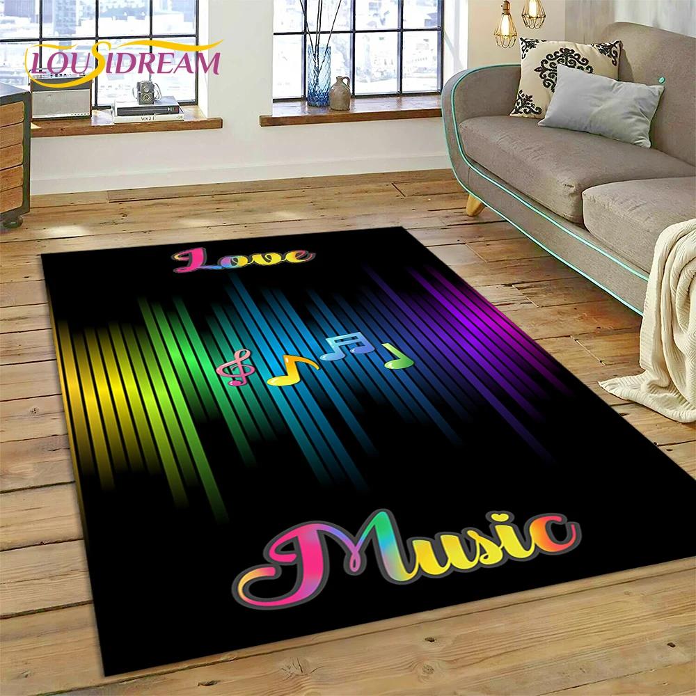3D Piano Art Творческий ковер с музыкальной нотой для дома Гостиная Спальня Диван Коврик Декор, детский коврик Нескользящий напольный коврик