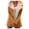 (SU)Women Plus Size Winter Warm Composite PlushButton Lapels Jacket Outwearcoat