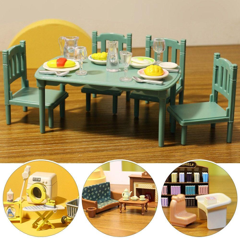 10Styles Dollhouse Miniature Bed 1/12 Chairs Model Toys New Accessories Dollhouse Decoration