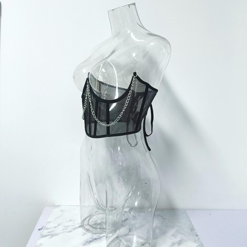 Сетчатое сексуальное нижнее белье с цепочкой, обтягивающее грудь, талию, стройное сексуальное нижнее белье